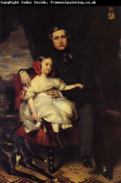 Franz Xaver Winterhalter Napoleon Alexandre Louis Joseph Berthier, Prince de Wagram and his Daughter, Malcy Louise Caroline F